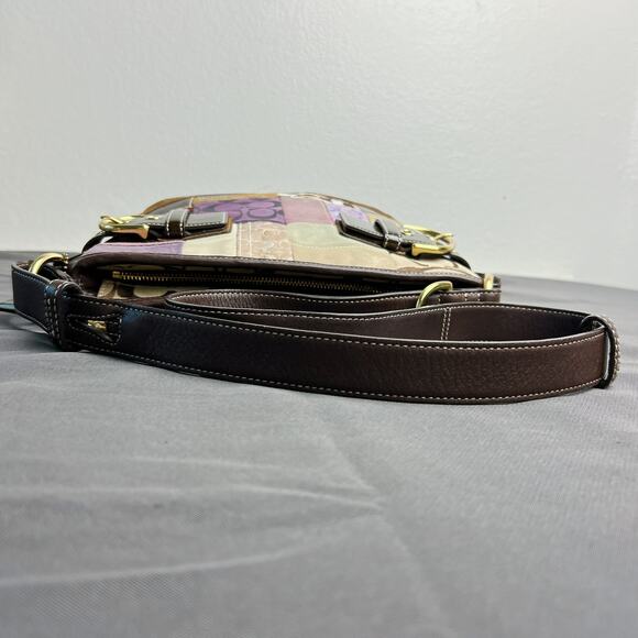 Coach Patchwork Cow Hair Crossbody Bag Brown Multi 3573 - Picture 8 of 11